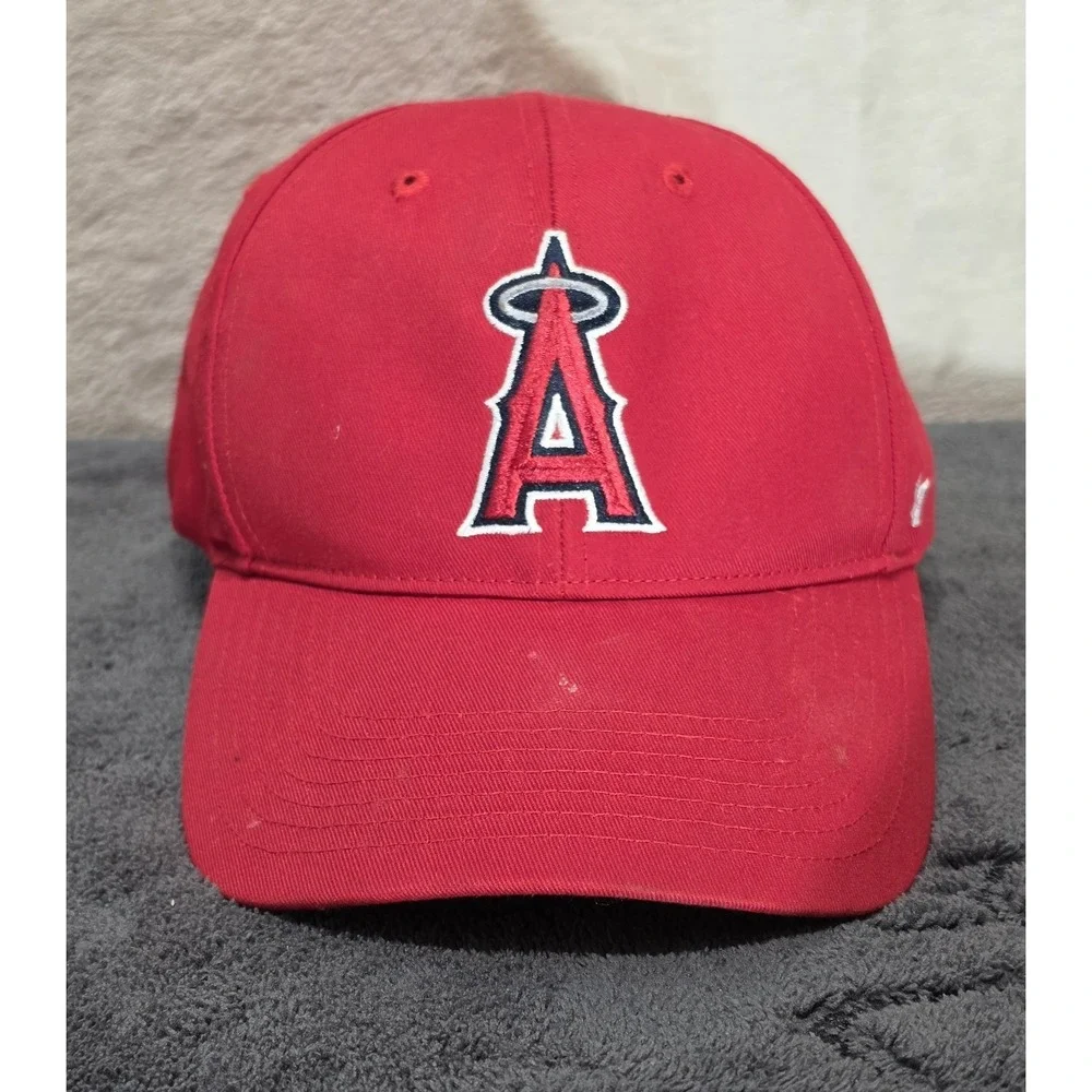 Los Angeles Angels Youth 47 Brand Red‎ Baseball Cap Hat MLB  Signed Autograph